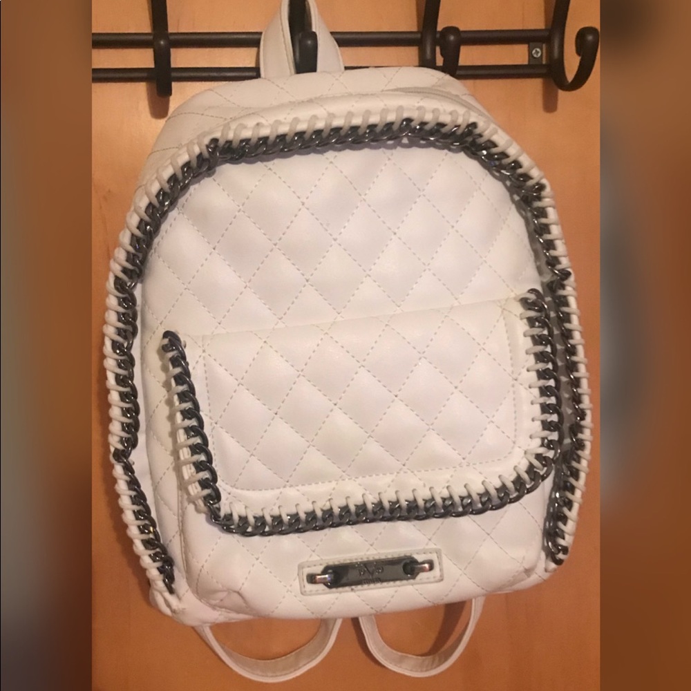 Versace White Leather Backpack